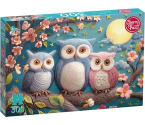 CHERRY PAZZI Puzzle Roztomilé sovičky / 300 dílků / 50 x 34,5 cm