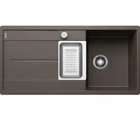 Blanco Metra 6 S-F kávová / Silgranitový dřez / 99x49 cm / s ovládáním odtoku / s nerezovou miskou