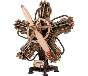 UGEARS 3D dřevěné mechanické puzzle Letecký motor R-5 / 470 dílků