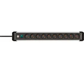 Brennenstuhl Premium-Alu-Line / Napájecí lišta / 10x zásuvka / 3 m