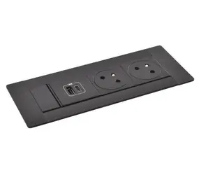 Legrand Incara Multilink černá / Zásuvkový blok / 2x 230V / USB-A+C 15W / kabel 2 m