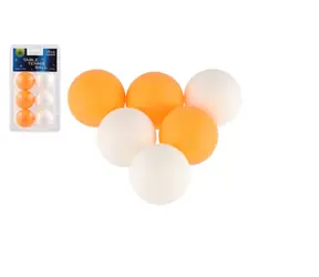 TEDDIES Míčky na stolní tenis / 6 ks / průměr 4 cm / Plast / V blistru / 14+