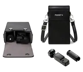 STABLECAM Vintage pouzdro pro DJI Osmo Pocket 4 černé / Pouzdro / PU kůže a polyester / 190×110×45 mm