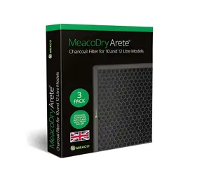 Meaco Uhlíkový filtr pro odvlhčovače Arete 10 l a 12 l / Filtr / Kokosové uhlí / 3 ks