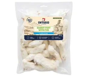 Ontario Pochoutka Pure Nature králičí pacičky se srstí / Pamlsek pro psy / 500 g