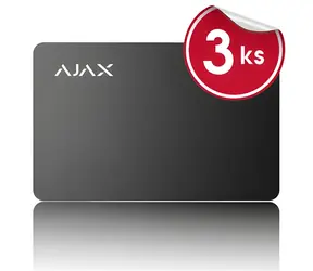 Ajax Pass 3 ks černá / Přístupová karta / RFID / pro zabezpečovací systém Ajax