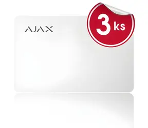 Ajax Pass 3 ks bílá / Přístupová karta / RFID / pro zabezpečovací systém Ajax