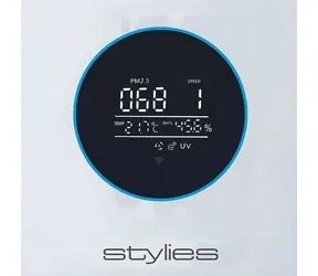 Stylies Alpha bílá / Čistička vzduchu / zvlhčování vzduchu / ionizátor / ovládání přes mobil / do 96 m2