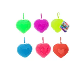TEDDIES Antistresový mačkací přívěsek srdce / 11 cm / Silikon / 6 barev / od 3 let