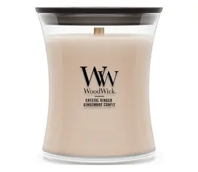 WoodWick Vonná svíčka Crystal Ginger / Sladké a kořeněné / 275 g / Doba hoření 55-65 hod