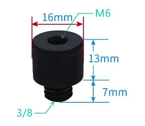 Stablecam Adaptér šroub M6 na 3/8" černý / Adaptér / Hliníková slitina / 7,3 g
