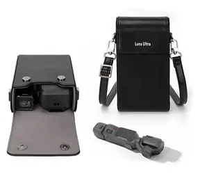 STABLECAM Pouzdro ve vintage stylu pro Insta360 Luna Ultra černé / Pouzdro / PU materiál / lycrová podšívka