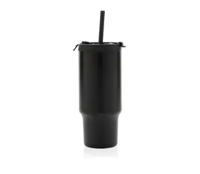 XD Design Uzavíratelný termohrnek s brčkem 480 ml černá / Termohrnek / nerezová ocel / dvojitá stěna