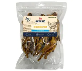 Ontario Pure Nature kuřecí pařátky sušené / Pamlsek pro psy / 250 g