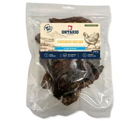Ontario Pure Nature kuřecí krky sušené / Pamlsek pro psy / 250 g