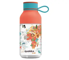 Quokka Ice Kids mapy 430 ml / Dětská láhev / poutko / tritan / bez BPA