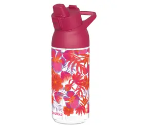Quokka Swift 785 ml Red Flowers / Láhev na vodu / S pítkem / Ecozen / BPA free