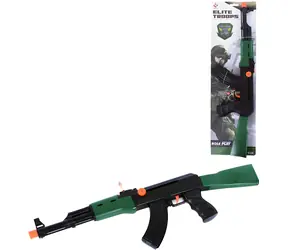 Samopal vojenský černo-zelený 37 cm / Dětská zbraň / Setrvačník / Plast / od 3 let