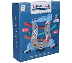 WIKY Autodráha s rampami a překlápěcími autíčky / 8 dílů + 4 auta / od 3 let
