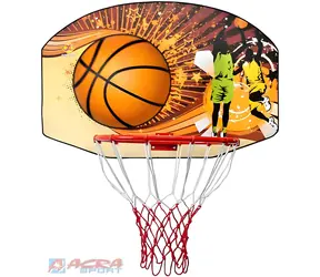 ACRA Basketbalová deska 90 x 60 cm / Basketbalový koš / Průměr 45 cm / Se síťkou / Do interiéru