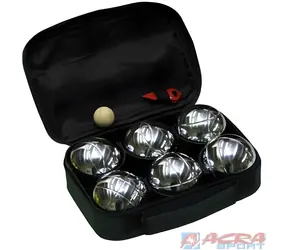ACRA Pétanque chromovaná / Hra na pétanque / 6 koulí / kov + dřevo / pro 2-6 hráčů