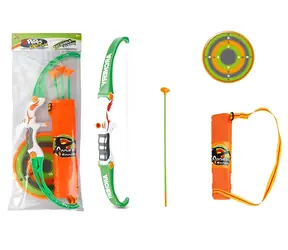 Luk se šípy a terčem / Dětský luk / 54 cm / 3 šípy s přísavkami a terčem / Plast / Od 3 let