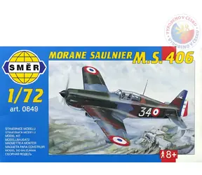 SMĚR Plastikový model Morane Saulnier MS 406 / Letadlo / 1:72 / 11x14,7 cm / od 8 let