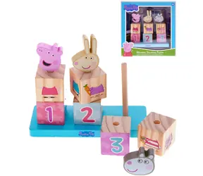 PEPPA PIG Navlékací kostky / Dřevo / 9 dílků / od 18 měsíců