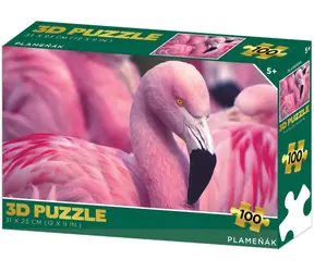 Puzzle 3D Plameňák / 100 dílků / 31 x 23 cm / od 5 let