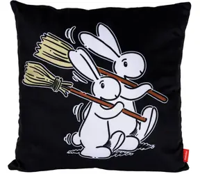 MORAVSKÁ ÚSTŘEDNA Polštář Bob a Bobek Práce černý / 30x30 cm / 100% polyester / od narození