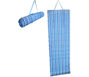 ACRA Lehátko plážové rolovací 170x55 cm modré pruhované / Lehátko / Molitanová výplň