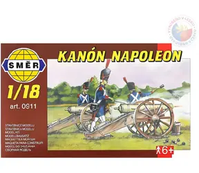 SMĚR Plastikový model Kanón Napoleon / 1:18 / 18x13 cm / 24 dílků / od 8 let