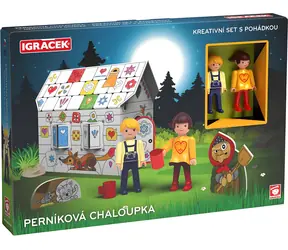 EFKO Igráček Kreativní sada Perníková chaloupka / 2 figurky + skládačka z kartonu / od 4 let / výroba ČR