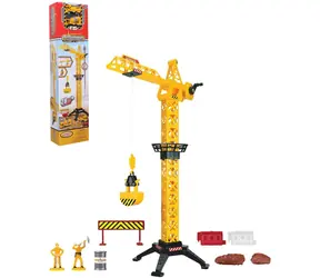 WIKY Jeřáb stavební manuální ovládání / 57 cm / Set se 2 auty a doplňky / od 3 let