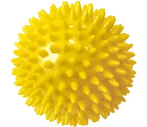 Acra Masážní míček ježek žlutá / Masážní pomůcka / Šířka 7,5 cm