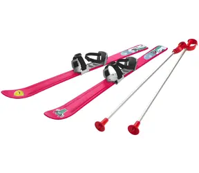 ACRA Lyže Baby Ski 90 cm růžové / Carvingové / s vázáním a holemi / nosnost do 50 kg