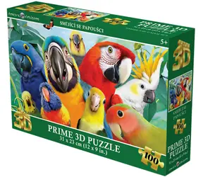 Puzzle 3D Smějící se papoušci / 100 dílků / 31 x 23 cm / od 5 let