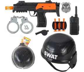Policejní sada SWAT s přilbou a doplňky / Karnevalový doplněk / Samopal, pouta, vysílačka, píšťalka / od 3 let