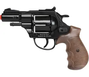 Dětský policejní revolver Gold Collection černý kovový / Hračka na kapsle / 12 ran