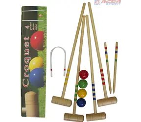 ACRA Hra Kroket venkovní / Sada pro 4 hráče / Délka palic 80 cm / Koule O 7 cm