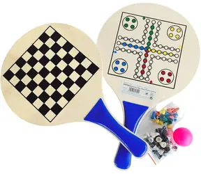 ACRA Soubor her Plážový soft tenis 4v1 / Šachy / Dáma / Člověče, nezlob se! / Dřevo / od 3 let