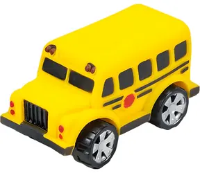 Antistresový školní autobus žlutý / Antistresová hračka / Guma, plast / 8,5 cm