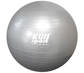 KUBIsport Giant 85 cm stříbrná / Gymnastický míč / nosnost 150 kg / výška postavy 180–195 cm