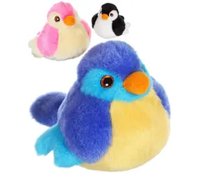 Plyšový ptáček 14 cm / Plyšová hračka / Se zvukem / Na baterie