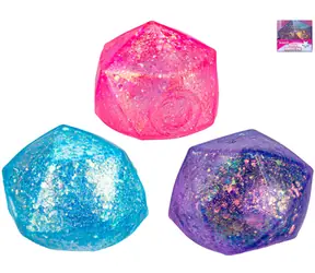 Antistresová třpytivá mačkací kostka diamant / 3 barvy / 6 cm / Plast