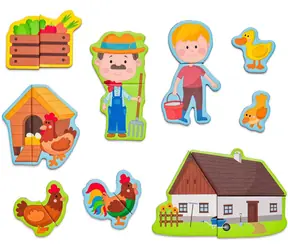 WOODY Magnetické puzzle Statek / Dřevěná skládačka / 64 dílků / od 3 let