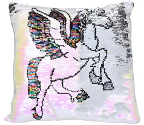WIKY Flitrový polštářek Pegas duhový / 38 x 38 cm / od 3 let