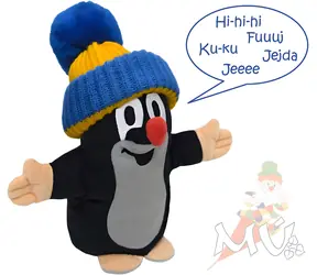 MORAVSKÁ ÚSTŘEDNA Maňásek Krtek mluvící modrý kulich / 25 cm / od 3 let