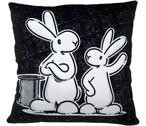 MORAVSKÁ ÚSTŘEDNA Polštář Bob a Bobek černý / 30 x 30 cm / 100% polyester