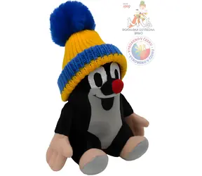 MORAVSKÁ ÚSTŘEDNA Plyšák Krtek sedící kulich modrý / 12 cm / plyš / od 3 let